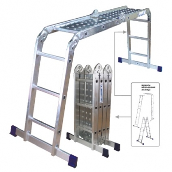 Лестница-трансформер Алюмет 4х3 TL4033 SP + стальная платформа