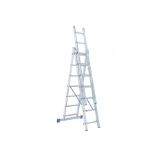 Алюминиевая трехсекционная лестница 3x7 ступеней СИБРТЕХ 97817