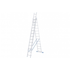 Алюминиевая трехсекционная лестница СИБРТЕХ 3х13 ступеней 97823