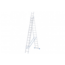 Алюминиевая трехсекционная лестница СИБРТЕХ 3х14 ступеней 97824